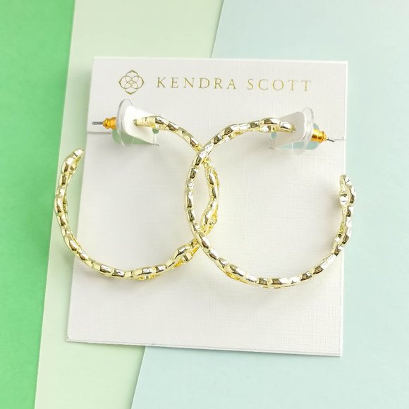 Abbie Kendra Scott Gold Hoop Earrings - Picture 1 of 3